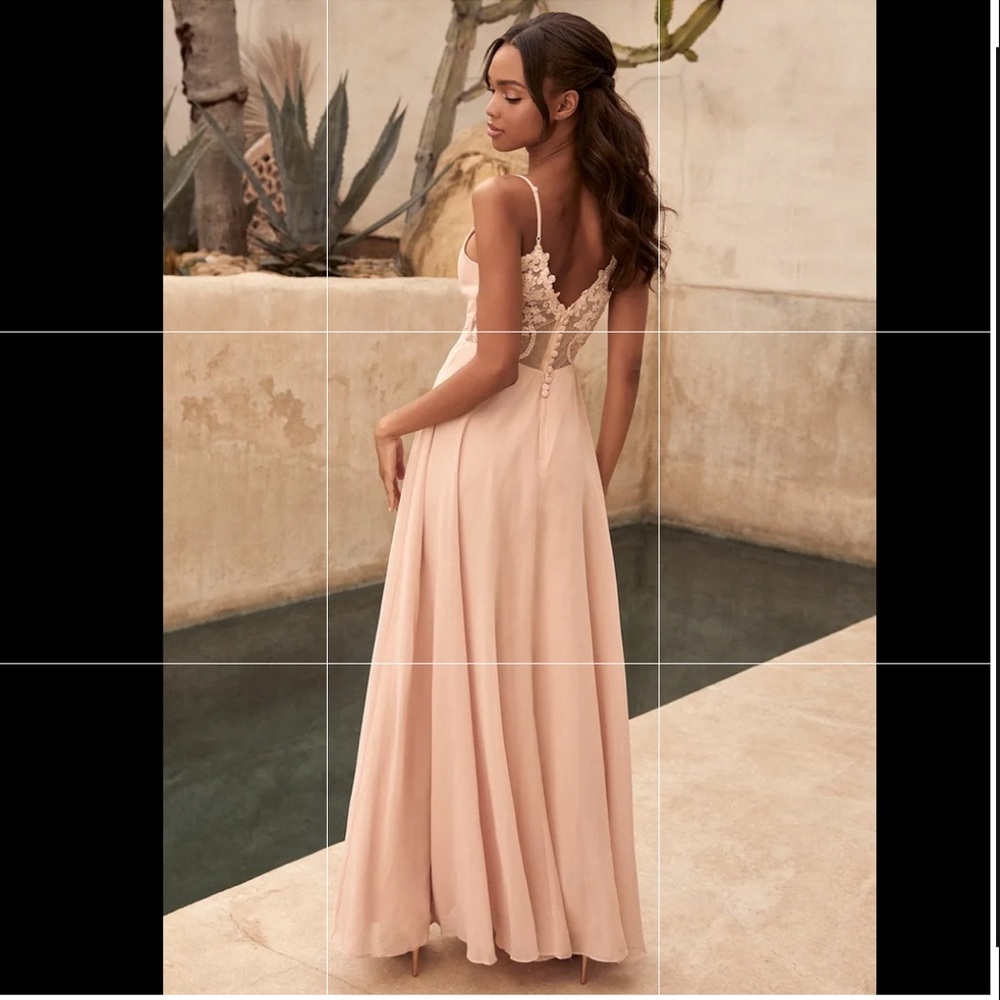 Blush pink bridesmaids dress